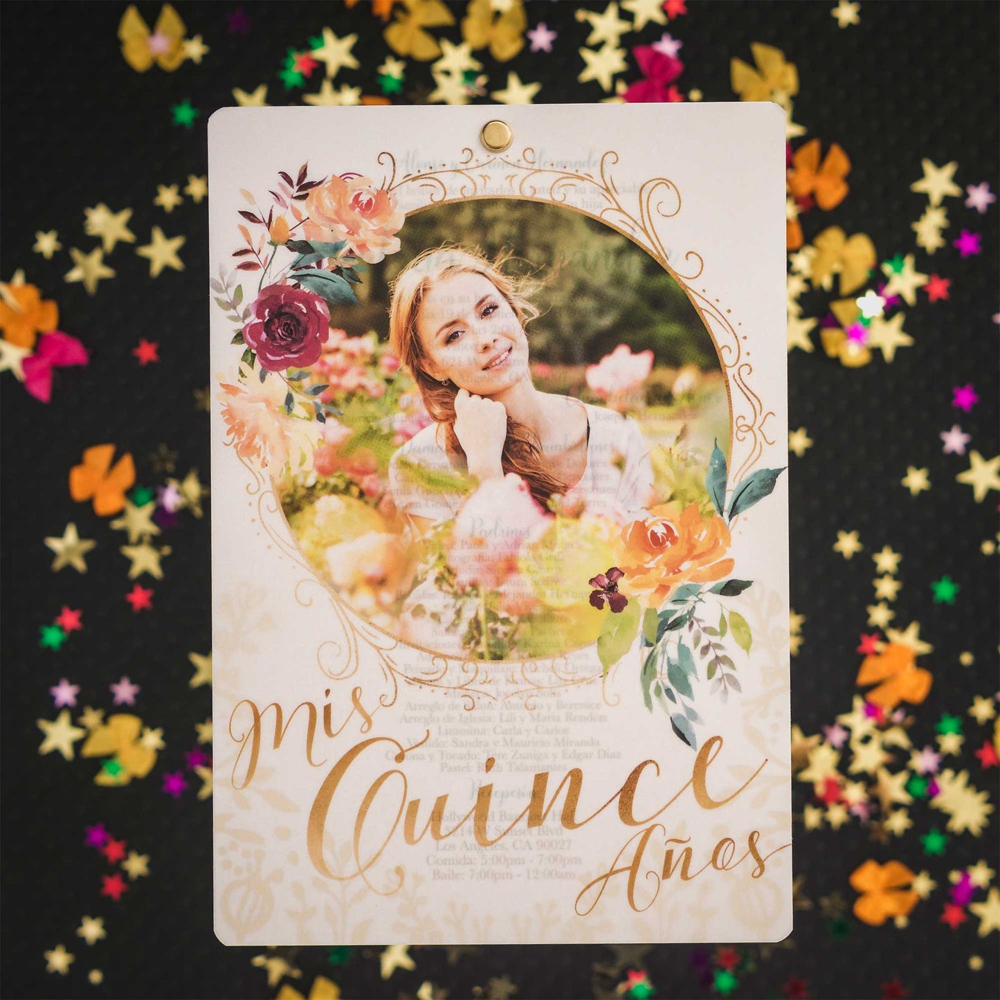 Quinceañera Beauty Gold Foil