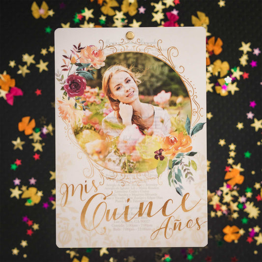 Quinceañera Beauty Gold Foil