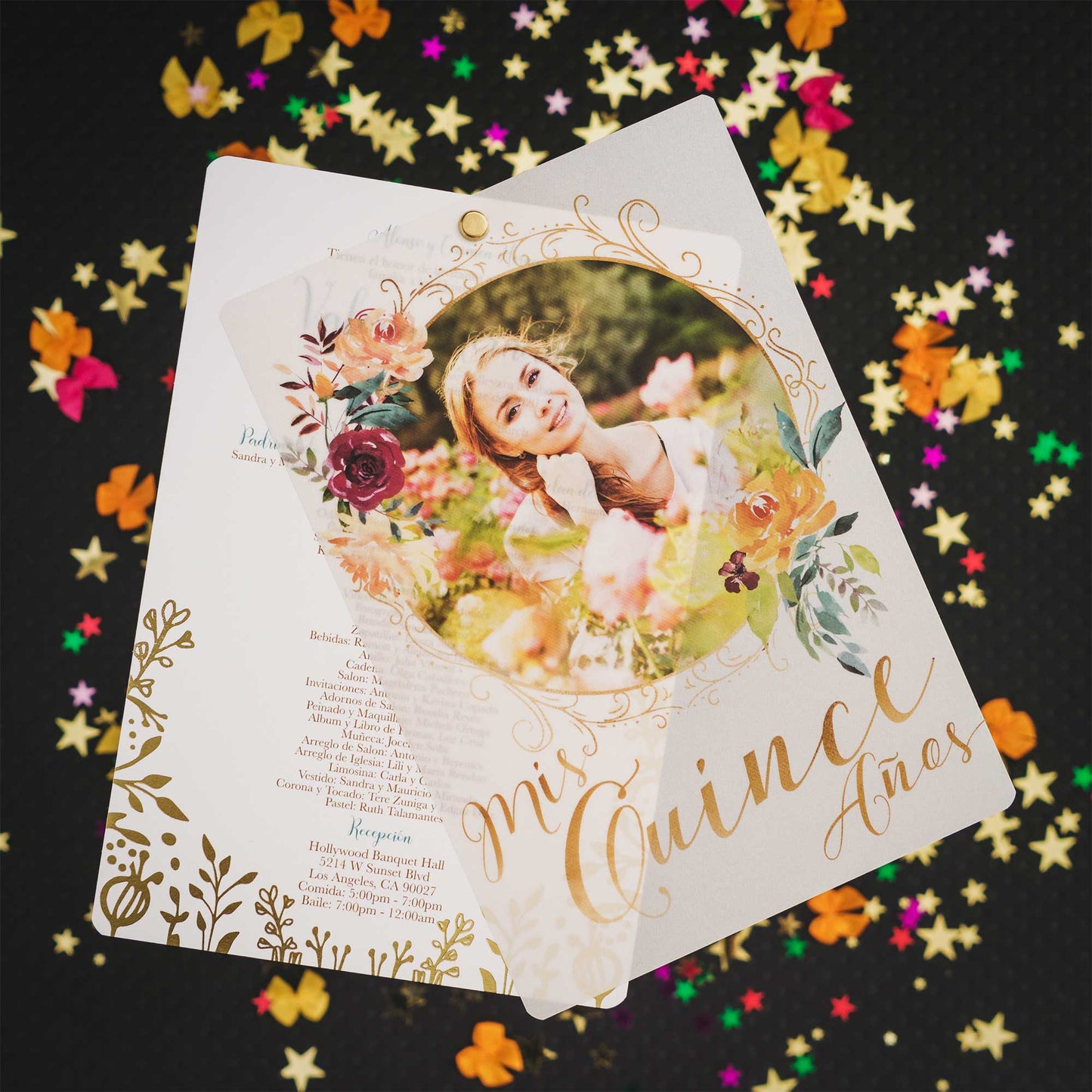 Quinceañera Beauty Gold Foil
