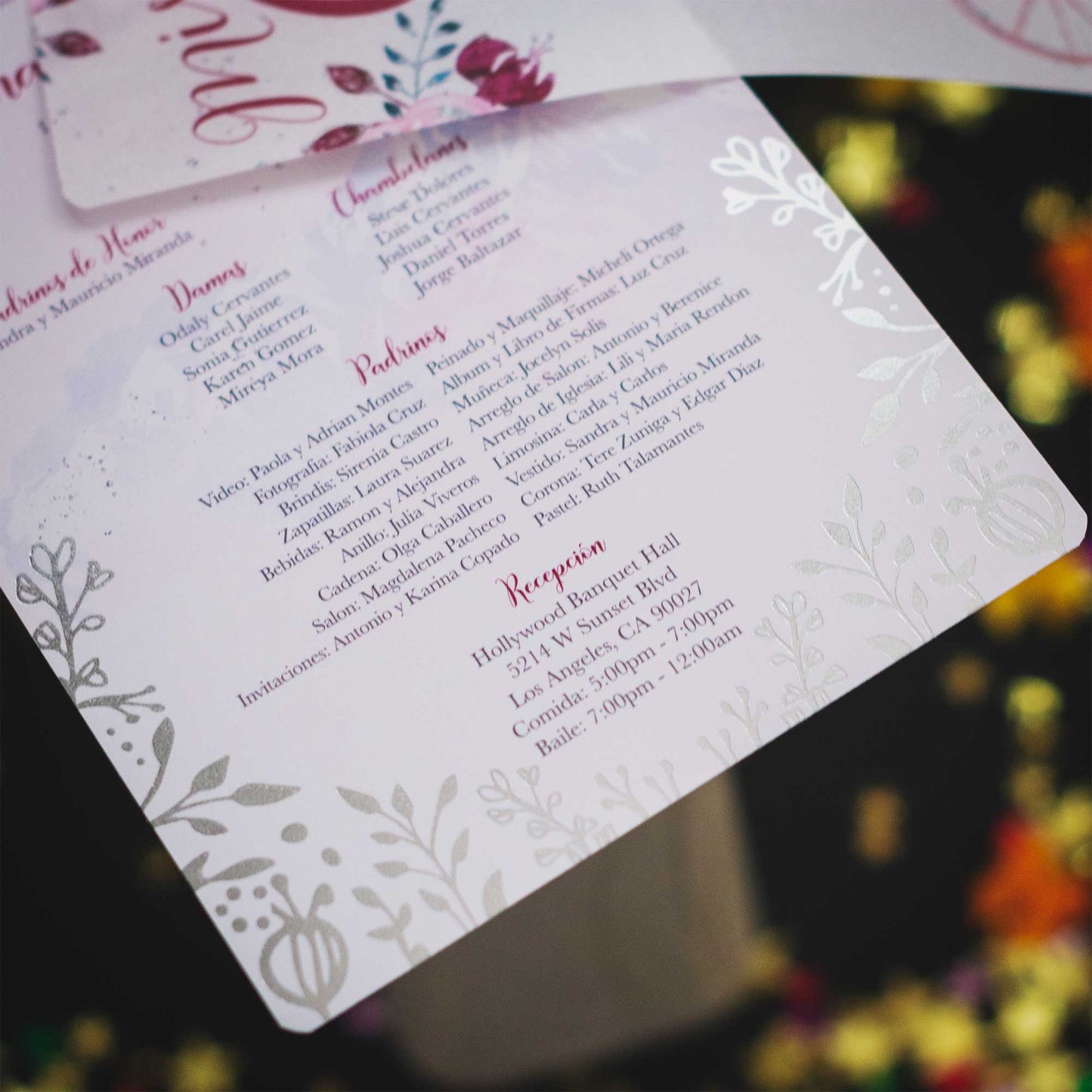 Quinceañera Beauty Silver Foil