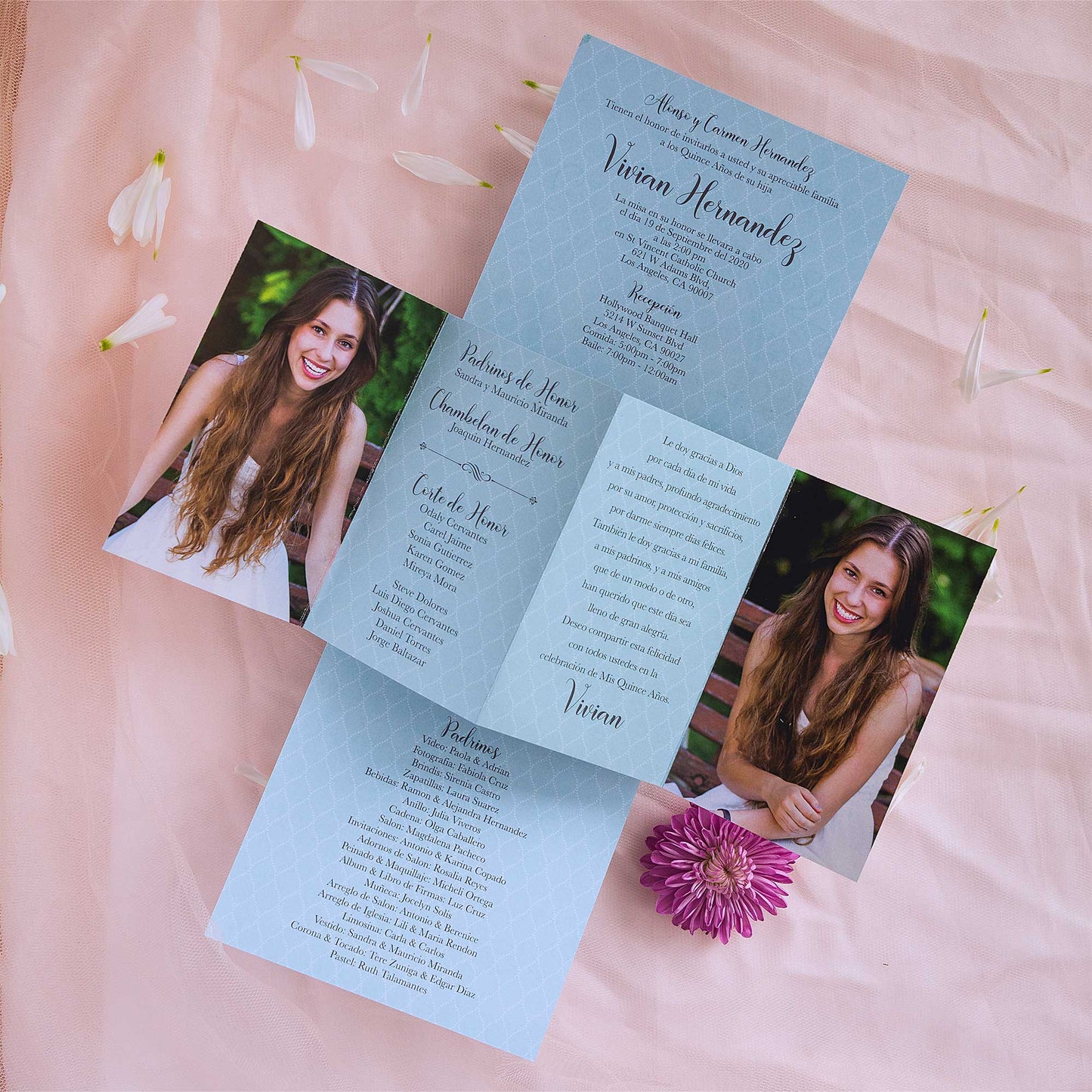 Quinceañera Bloom Silver Foil