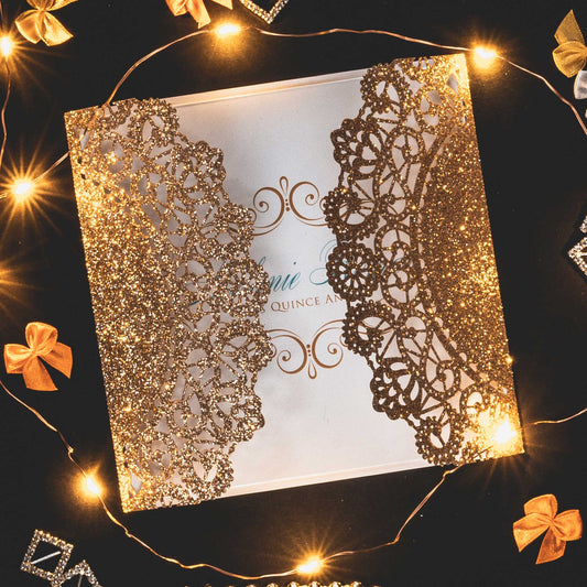 Quinceañera Dream Gold Glitter