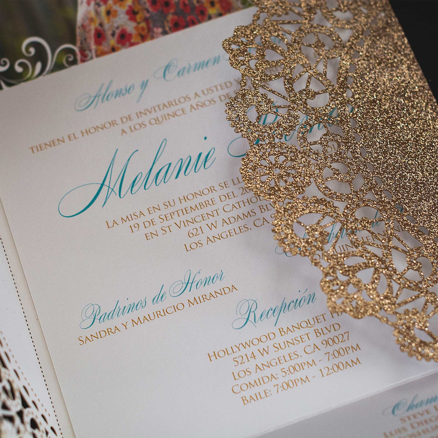 Quinceañera Dream Gold Glitter