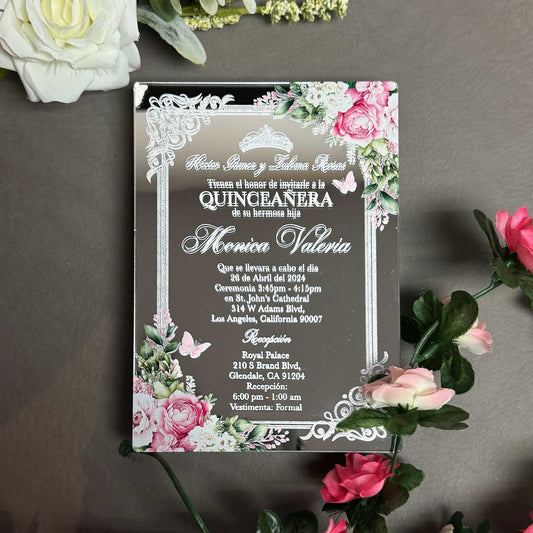 Acrylic Quinceañera Classic Silver 01