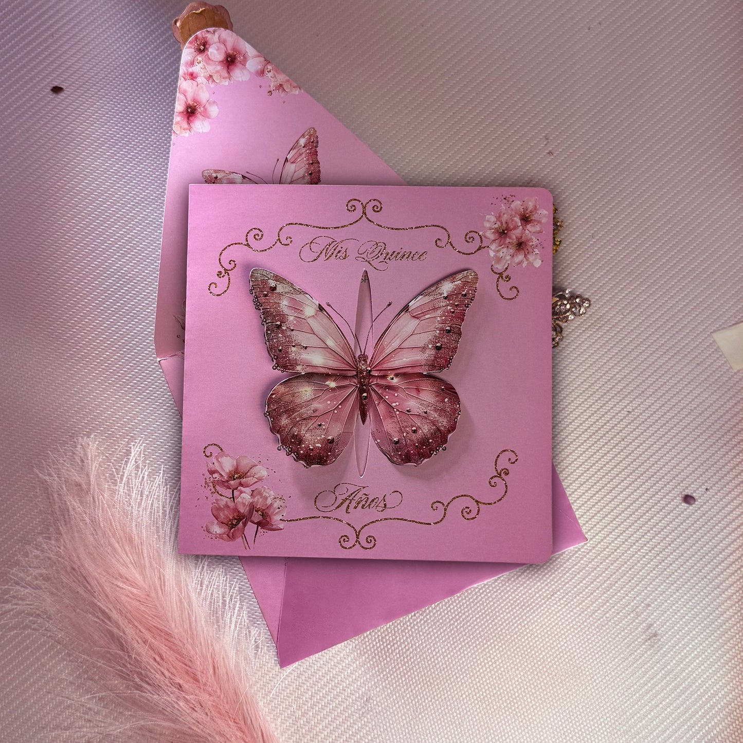 Quinceañera Deluxe Butterfly Pink