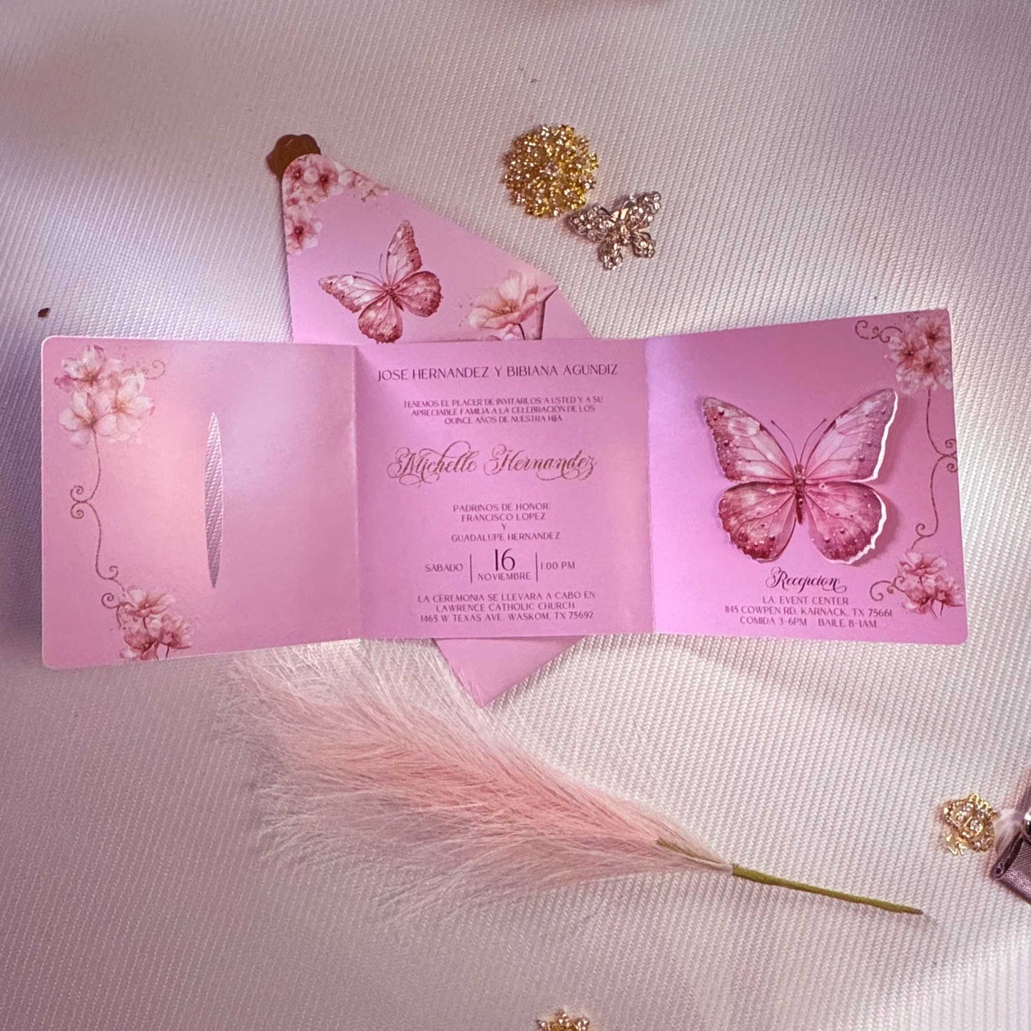 Quinceañera Deluxe Butterfly Pink