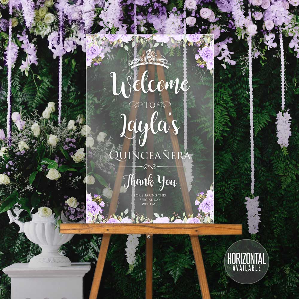 Acrylic Welcome Signs - Quinceañera or Sweet Sixteen 01
