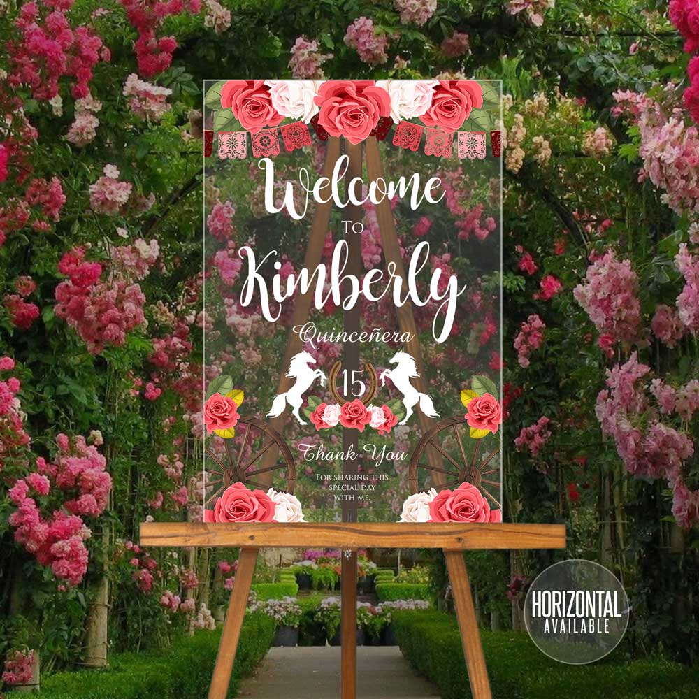 Acrylic Welcome Signs - Quinceañera or Sweet Sixteen 09