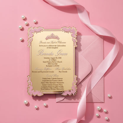 Acrylic Quinceañera Victoria Gold 2