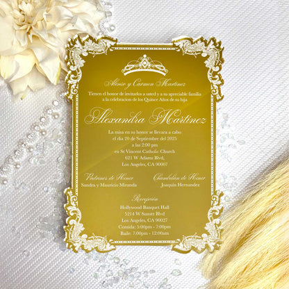 Acrylic Quinceañera Victoria Gold