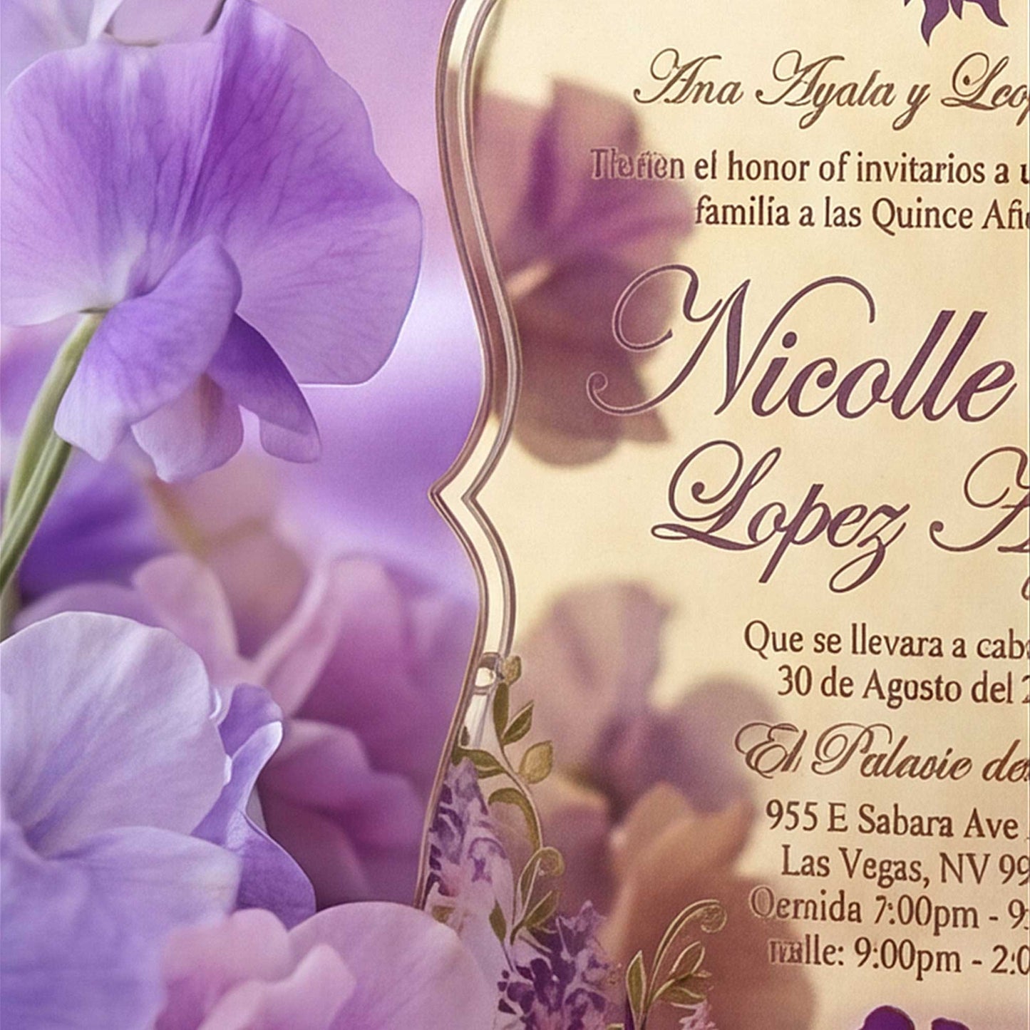 Acrylic Quinceañera Benalux Gold Rapunzel