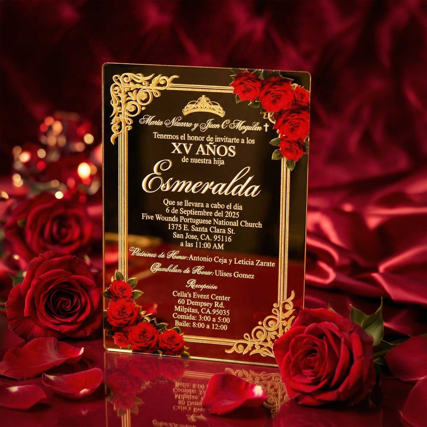 Quinceañera Gold Acrylic Classic 01