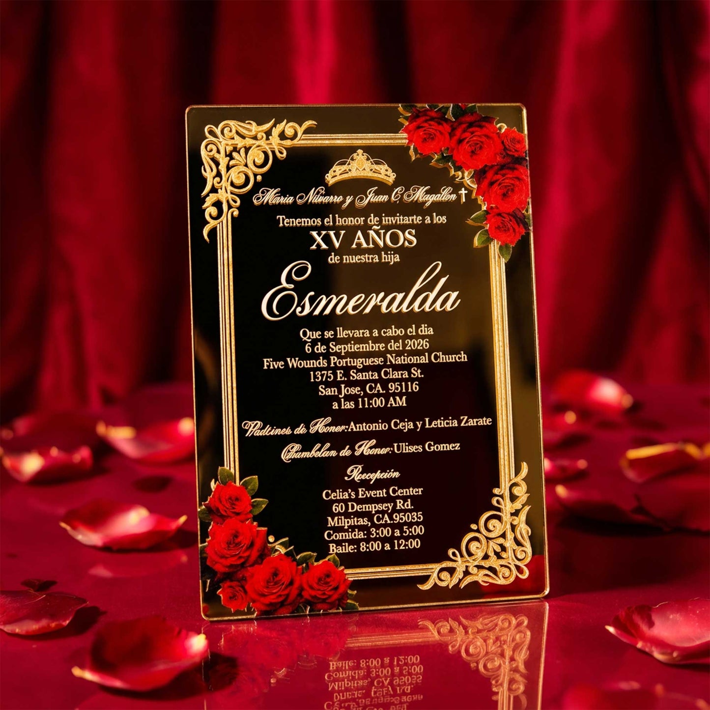 Quinceañera Gold Acrylic Classic 01