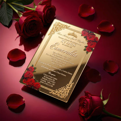 Quinceañera Gold Acrylic Classic 01