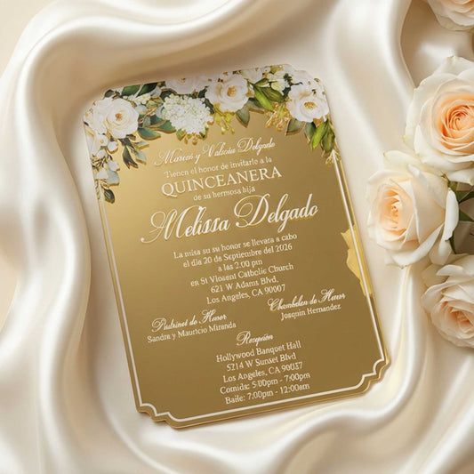 Acrylic Quinceañera Queen Gold 1