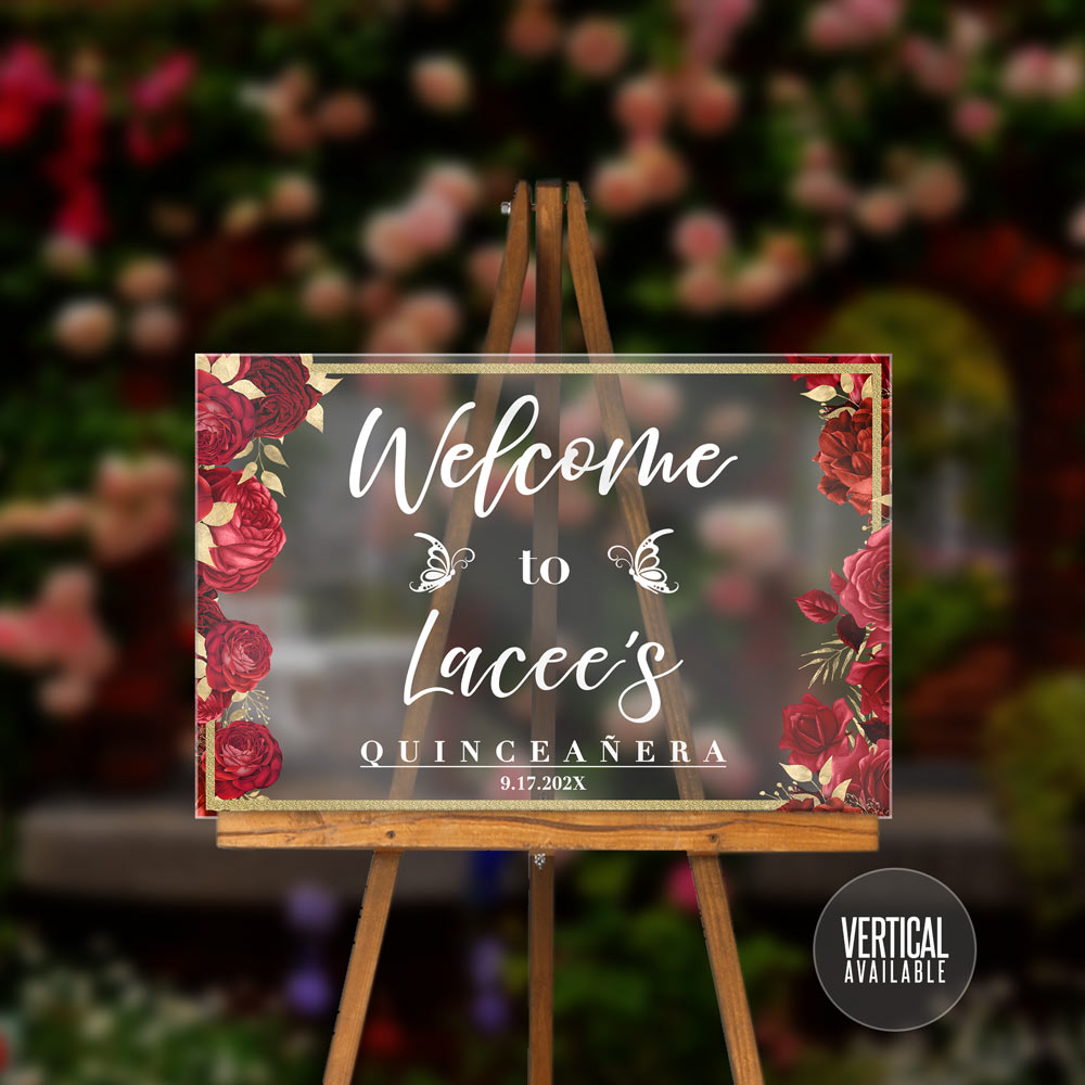 Acrylic Welcome Signs - Quinceañera or Sweet Sixteen 02 – SoloInvitaciones