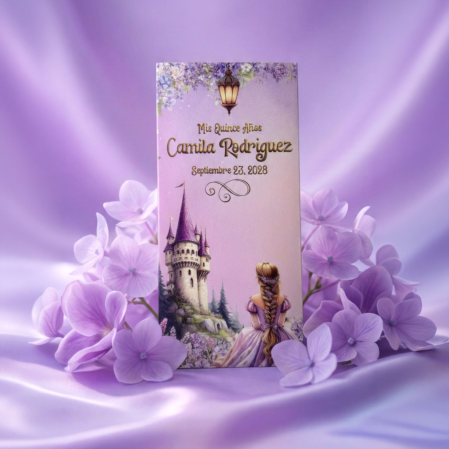 Acrylic Quinceañera Gold Hand Mirror (Invite Only)